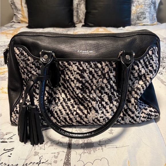 Coach Handbags - Coach Haley Legacy Leather & Canvas Satchel Bag